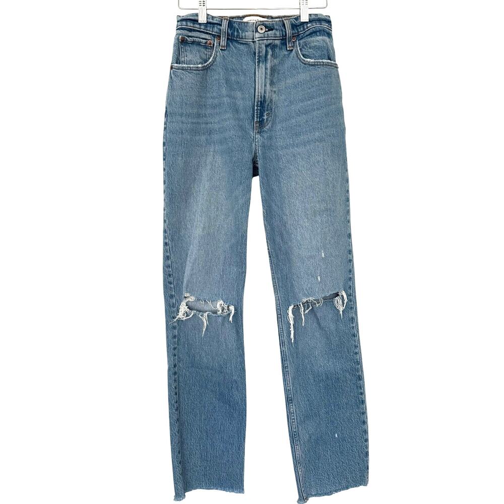 Abercrombie & Fitch The 90's Straight Ultra High Rise Distressed Jean Size 26 2R